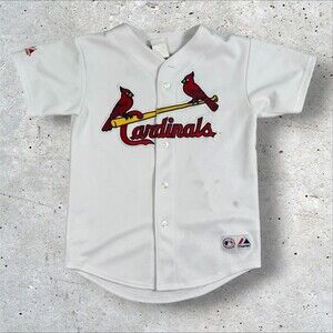 Vtg St Louis Cardinals Majestic MLB Baseball Jersey White Blank Mens S/Youth XL